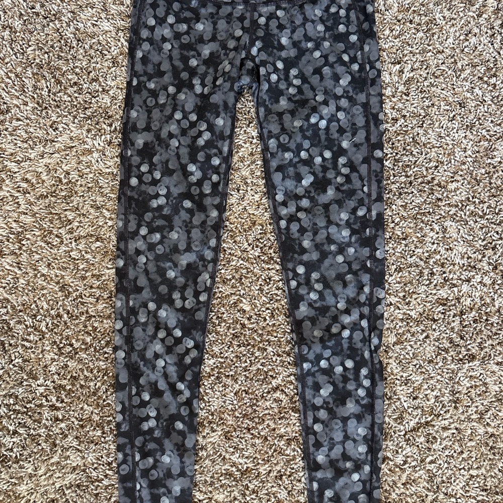 Athleta Leggings Womens (XS) Black Gray Bubble Print Chaturanga Yoga Pilates